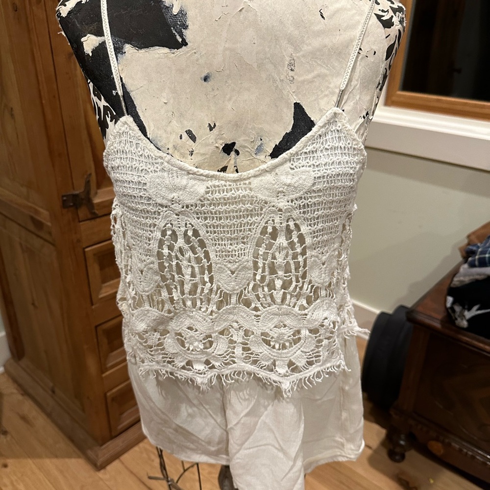 American Eagle Outfitters White Lace Romper